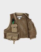 Vintage Columbia PFG Khaki Multi Pocket Utility Net Fishing Vest - XL