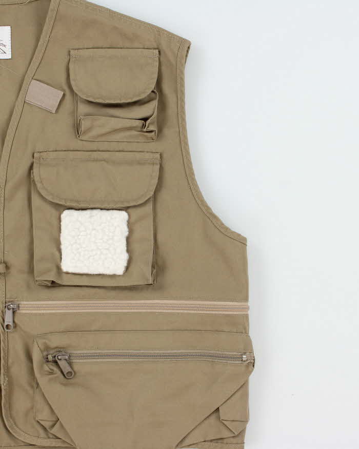 Vintage 1980s Orvis Khaki Canvas Multi Pocket Sportsman Fishing Vest - S