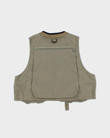 Vintage '04 Y2K Columbia PFG Khaki Canvas Multi Pocket Utility Fishing Vest - L