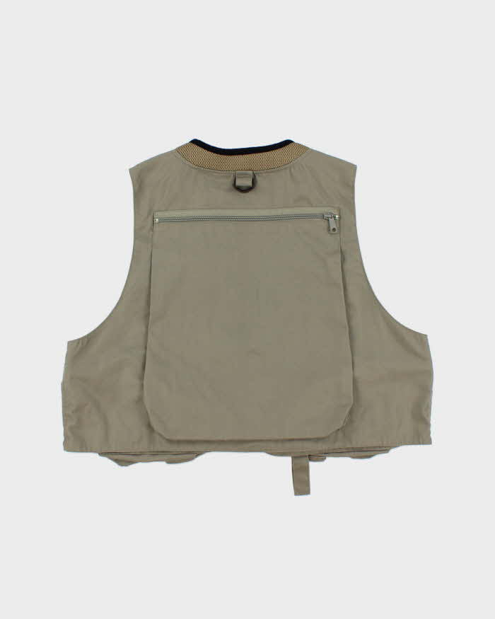 Vintage '04 Y2K Columbia PFG Khaki Canvas Multi Pocket Utility Fishing Vest - L