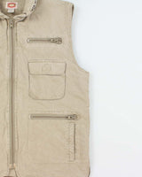 Vintage 1990s Banana Republic Desert Khaki Canvas Multi Pocket Utility Hunting Gilet - L