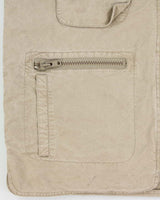 Vintage 1990s Banana Republic Desert Khaki Canvas Multi Pocket Utility Hunting Gilet - L