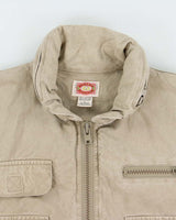 Vintage 1990s Banana Republic Desert Khaki Canvas Multi Pocket Utility Hunting Gilet - L