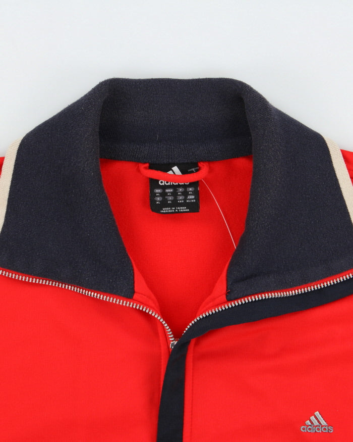 Vintage '02 Y2K Adidas Embroidered Spell-Out Funnel-Neck Track Jacket - XL