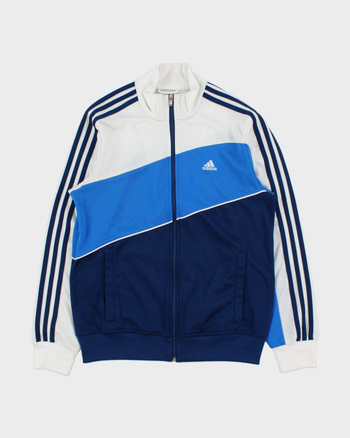 Vintage Y2K 00s Adidas Tri-Colour Striped Funnel-Neck Track Jacket - S