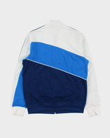 Vintage Y2K 00s Adidas Tri-Colour Striped Funnel-Neck Track Jacket - S