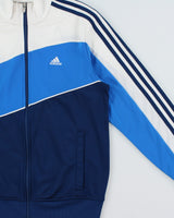 Vintage Y2K 00s Adidas Tri-Colour Striped Funnel-Neck Track Jacket - S