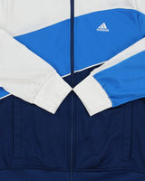 Vintage Y2K 00s Adidas Tri-Colour Striped Funnel-Neck Track Jacket - S