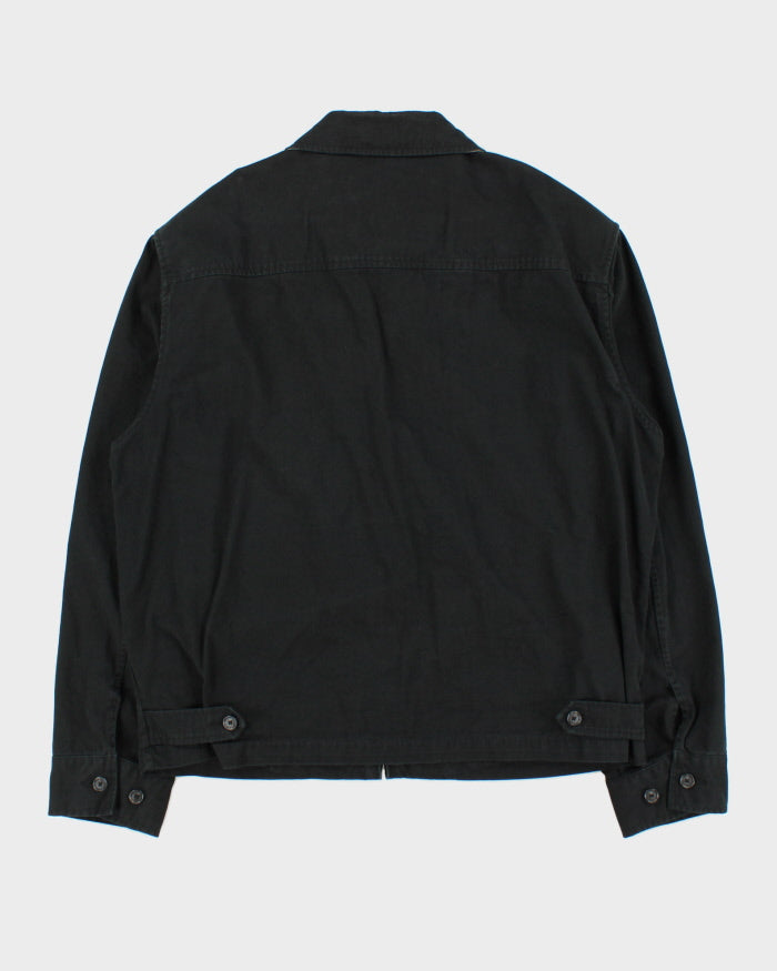 Vintage Y2K 00s Polo Ralph Lauren Black Canvas Twill Harrington Jacket - L