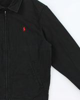 Vintage Y2K 00s Polo Ralph Lauren Black Canvas Twill Harrington Jacket - L