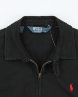Vintage Y2K 00s Polo Ralph Lauren Black Canvas Twill Harrington Jacket - L