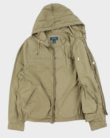 Vintage Polo Ralph Lauren Khaki Twill Canvas Hooded Harrington Jacket - L