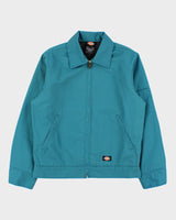 Dickies Eisenhower Teal Twill Quilt-Lined Water Resistant Harrington Jacket - S