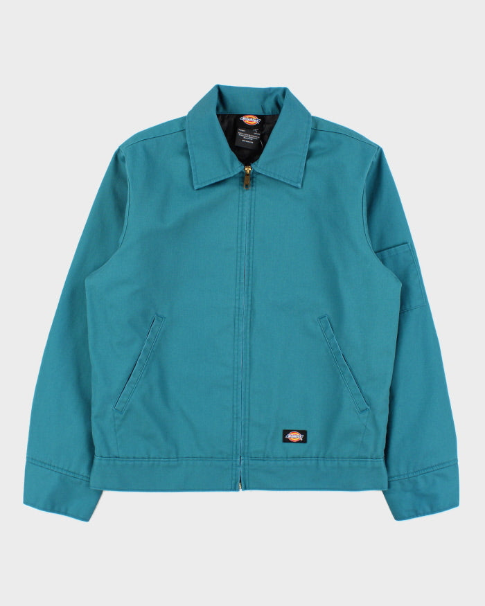 Dickies Eisenhower Teal Twill Quilt-Lined Water Resistant Harrington Jacket - S