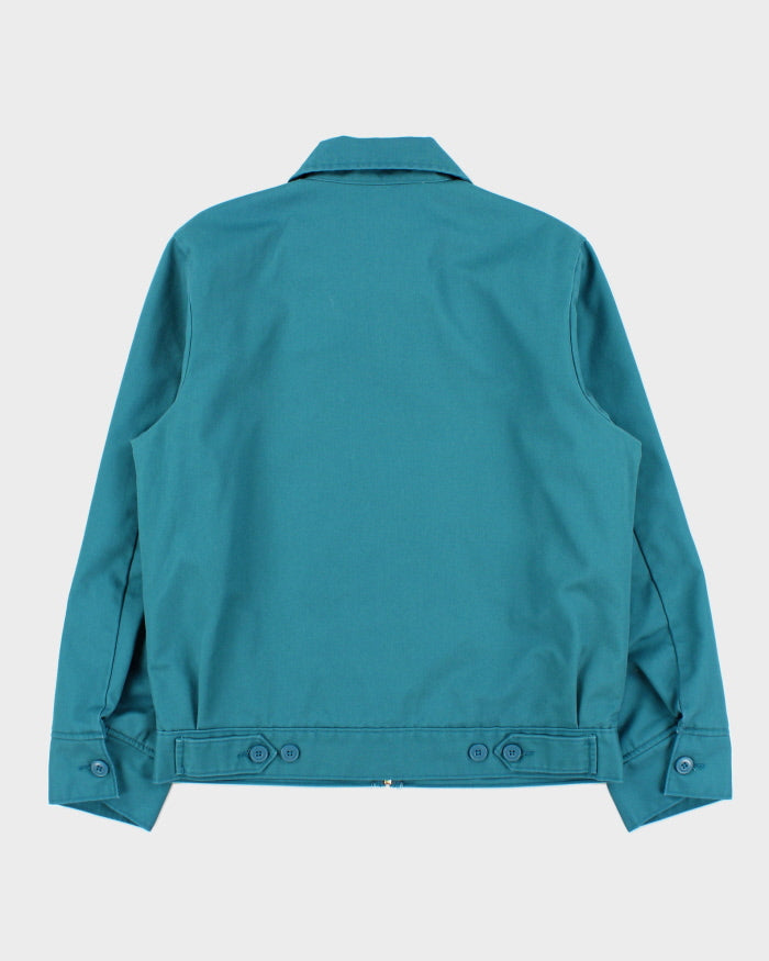 Dickies Eisenhower Teal Twill Quilt-Lined Water Resistant Harrington Jacket - S