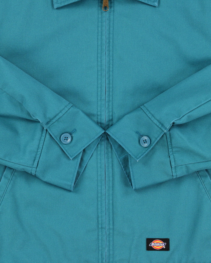 Dickies Eisenhower Teal Twill Quilt-Lined Water Resistant Harrington Jacket - S