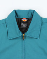 Dickies Eisenhower Teal Twill Quilt-Lined Water Resistant Harrington Jacket - S