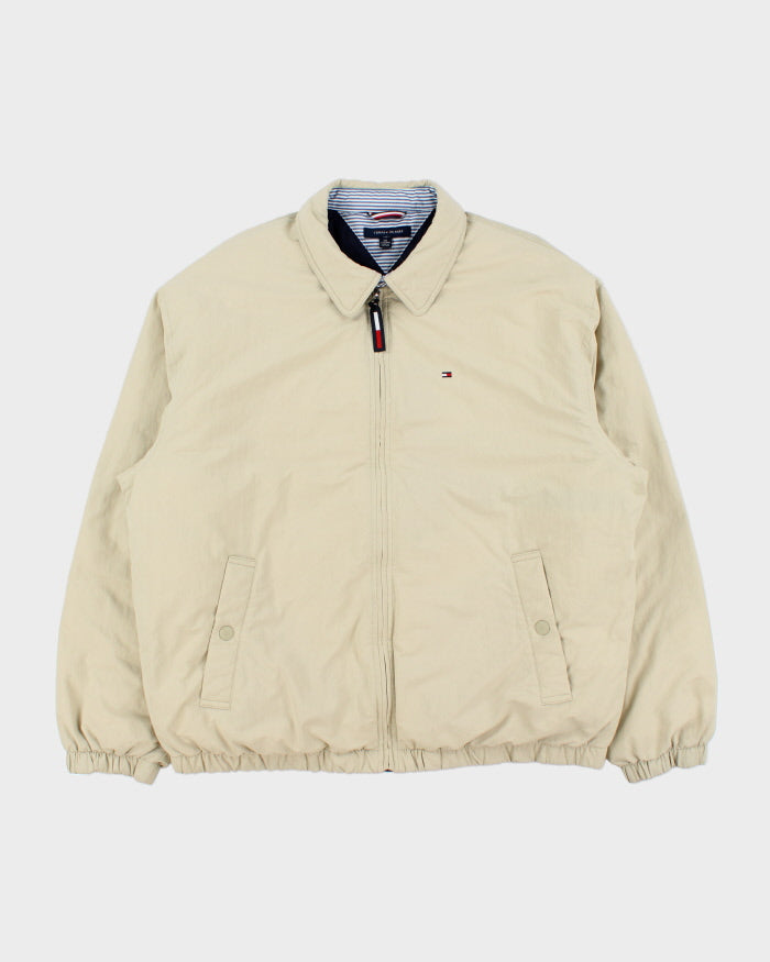 Vintage Tommy Hilfiger Classic Beige Primaloft Puffer Harrington Jacket - XXL
