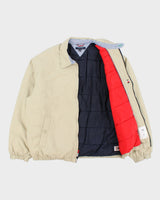 Vintage Tommy Hilfiger Classic Beige Primaloft Puffer Harrington Jacket - XXL