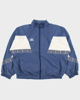 Vintage 1992 Umbro Colour-Block Classic Diamond Tape Embroidered Soft Shell Football Training Jacket - L