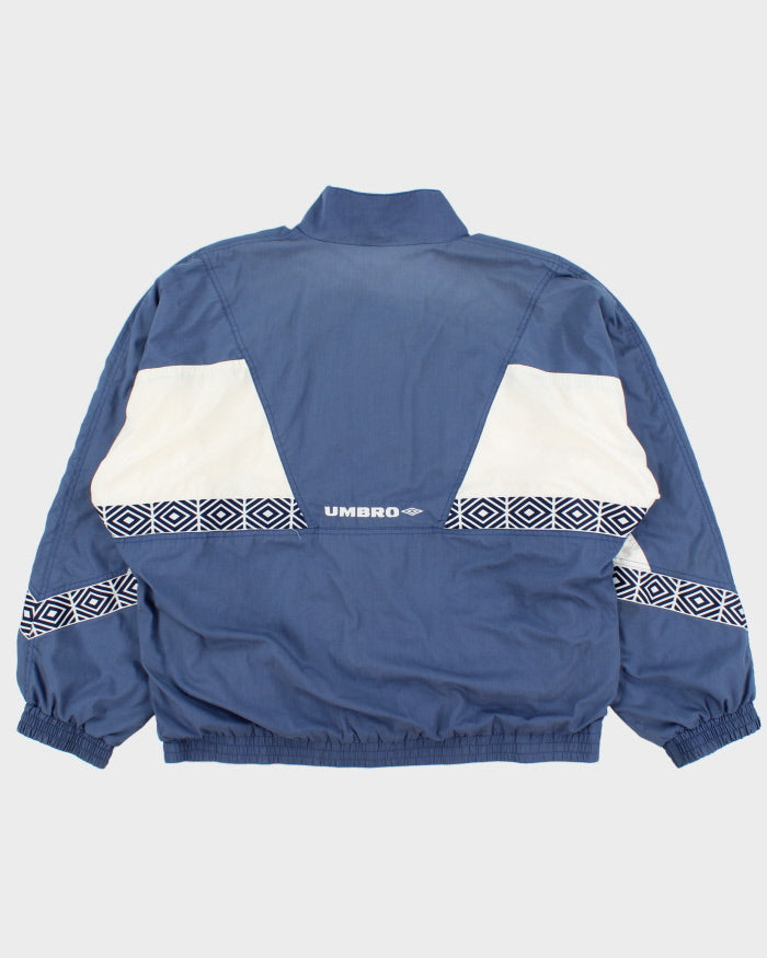 Vintage 1992 Umbro Colour-Block Classic Diamond Tape Embroidered Soft Shell Football Training Jacket - L