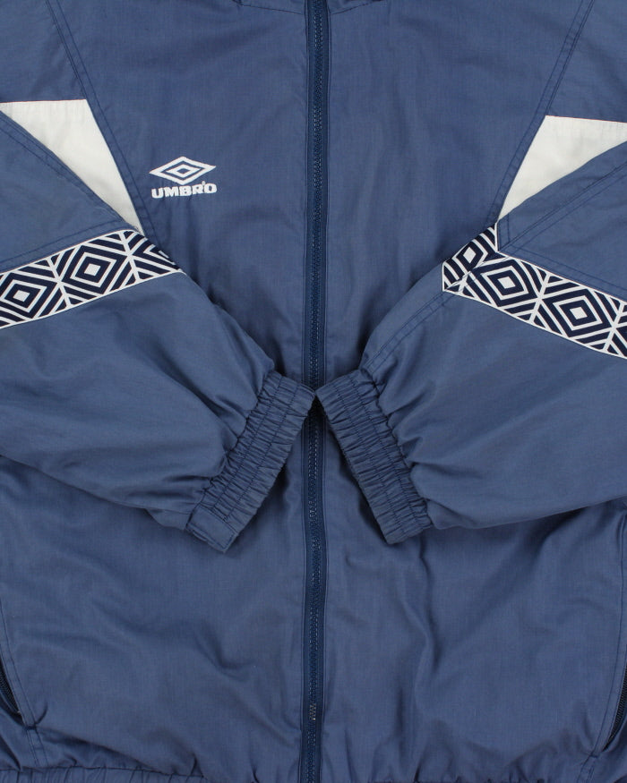 Vintage 1992 Umbro Colour-Block Classic Diamond Tape Embroidered Soft Shell Football Training Jacket - L