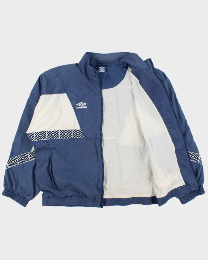 Vintage 1992 Umbro Colour-Block Classic Diamond Tape Embroidered Soft Shell Football Training Jacket - L