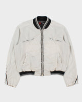 Vintage Y2K 00s Versace Sport Contrast Stitch Shell Cafe Racer Moto Jacket - L