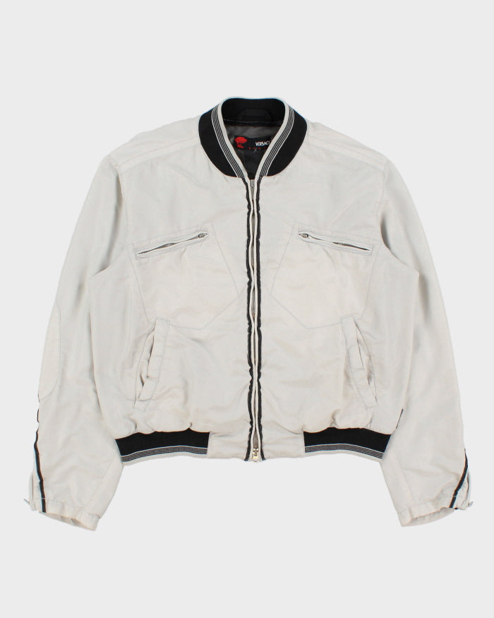 Vintage Y2K 00s Versace Sport Contrast Stitch Shell Cafe Racer Moto Jacket - L