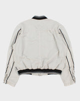 Vintage Y2K 00s Versace Sport Contrast Stitch Shell Cafe Racer Moto Jacket - L