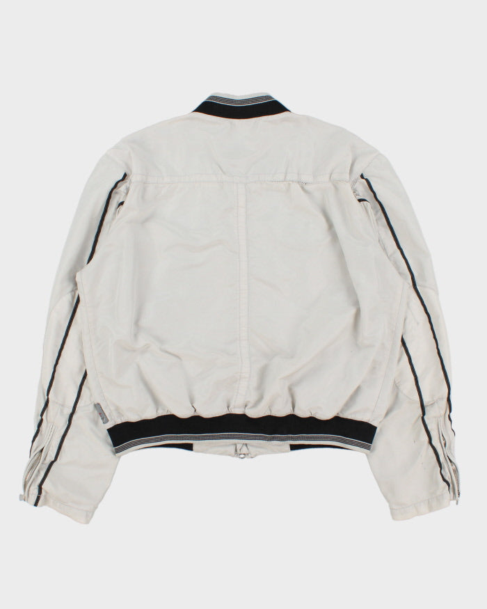 Vintage Y2K 00s Versace Sport Contrast Stitch Shell Cafe Racer Moto Jacket - L