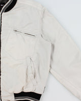Vintage Y2K 00s Versace Sport Contrast Stitch Shell Cafe Racer Moto Jacket - L