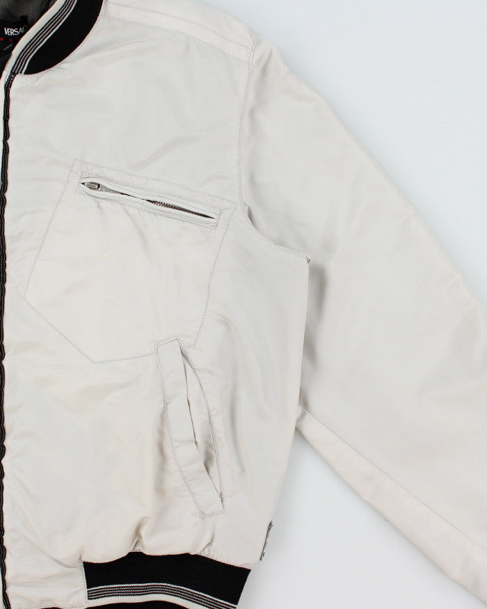 Vintage Y2K 00s Versace Sport Contrast Stitch Shell Cafe Racer Moto Jacket - L