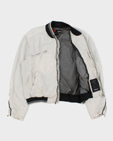 Vintage Y2K 00s Versace Sport Contrast Stitch Shell Cafe Racer Moto Jacket - L
