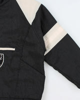 Vintage 1984 Shain Of Canada Official Team NFL Oakland Los Angeles Raiders Quilt Lined Quarter-Zip Shell Jacket - XL