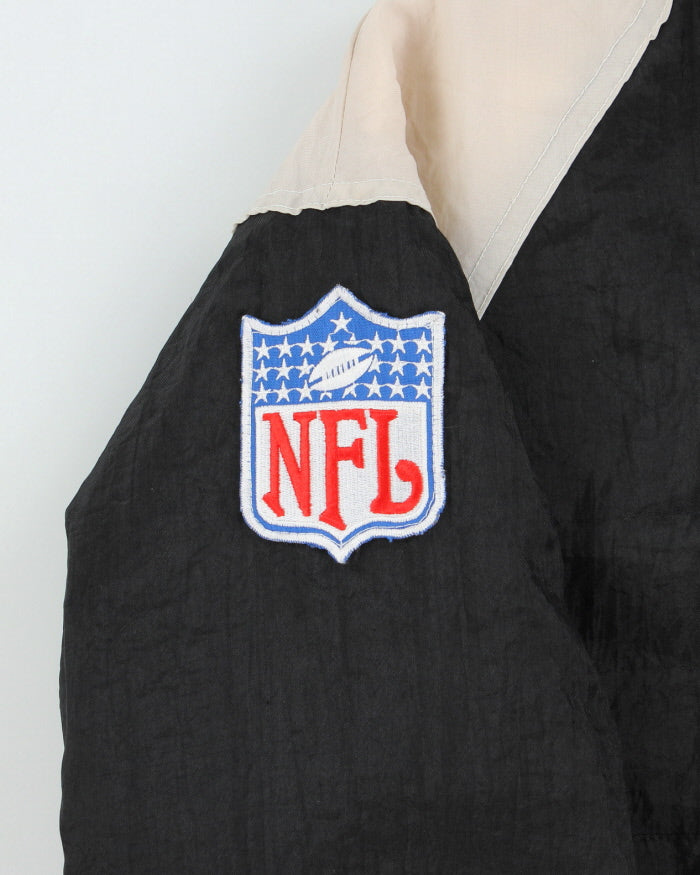 Vintage 1984 Shain Of Canada Official Team NFL Oakland Los Angeles Raiders Quilt Lined Quarter-Zip Shell Jacket - XL