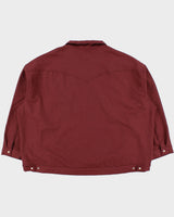 Levi's Premium Big E Black Tab Bordeaux Shell Sawtooth Pearl Snap Button Western Trucker Jacket - XXL