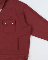 Levi's Premium Big E Black Tab Bordeaux Shell Sawtooth Pearl Snap Button Western Trucker Jacket - XXL