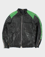Vintage 1970s Made In Canada Horsehide Leather Padded Cafe Racer Moto Jacket - L