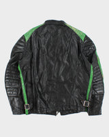 Vintage 1970s Made In Canada Horsehide Leather Padded Cafe Racer Moto Jacket - L