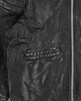 Vintage 1970s Made In Canada Horsehide Leather Padded Cafe Racer Moto Jacket - L