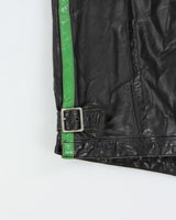 Vintage 1970s Made In Canada Horsehide Leather Padded Cafe Racer Moto Jacket - L