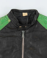 Vintage 1970s Made In Canada Horsehide Leather Padded Cafe Racer Moto Jacket - L