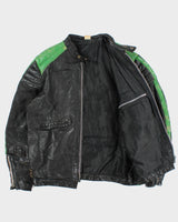 Vintage 1970s Made In Canada Horsehide Leather Padded Cafe Racer Moto Jacket - L