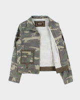 Vintage Y2K 00s Edwin Woodland Camo Canvas Military Trucker Jacket - M
