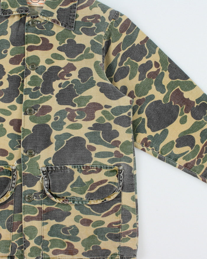 Vintage 1970s Saftbak Duck Camo Made In USA Lightweight Canvas Hunting Jacket - S