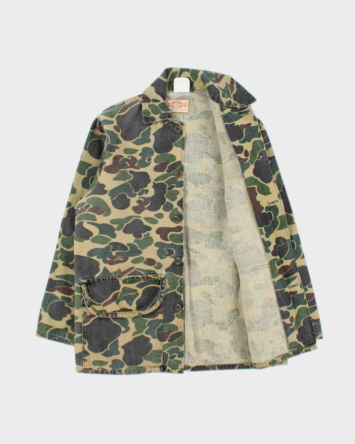 Vintage 1970s Saftbak Duck Camo Made In USA Lightweight Canvas Hunting Jacket - S