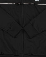 Vintage Puma Black Striped Panel Classic Funnel-Neck Track Jacket - L