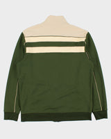Vintage Y2K 00s Puma Forest Green Striped Embroidered Funnel-Neck Track Jacket - L