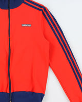 Vintage 1970s Adidas Originals 3-Stripe Made In Germany Funnel-Neck Firebird Track Jacket - S